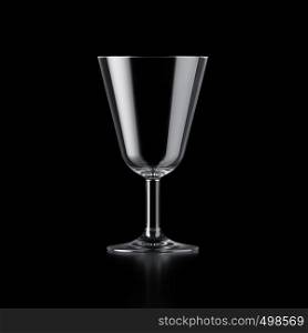 Vodka shot glass isolated on black background. Vodka shot glass