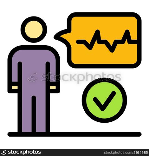 Voice authentication icon. Outline voice authentication vector icon color flat isolated. Voice authentication icon color outline vector