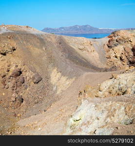 volcanic land in europe santorini greece sky and mediterranean sea