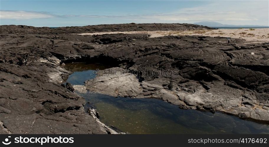 Volcanic landscape, Punta Espinoza, Fernandina Island, Galapagos Islands, Ecuador