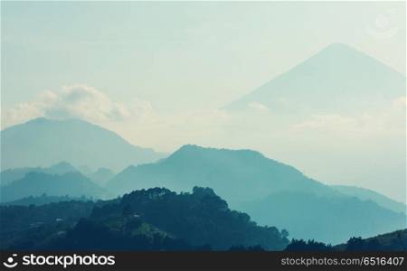 Volcano in Guatemala. Beautiful volcanoes landscapes in Guatemala, Central America