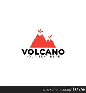 Volcano mountain logo design template vector isolated