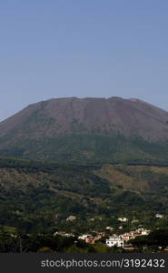 Volcano on a landscape, Mt Vesuvius, Naples, Campania, Italy