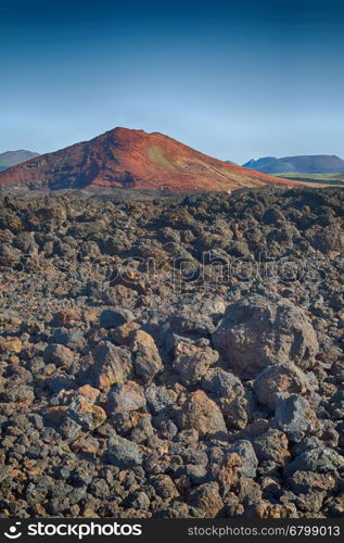 Volcano on the island of Lanzarote, Canary Islands, Spain