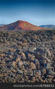 Volcano on the island of Lanzarote, Canary Islands, Spain