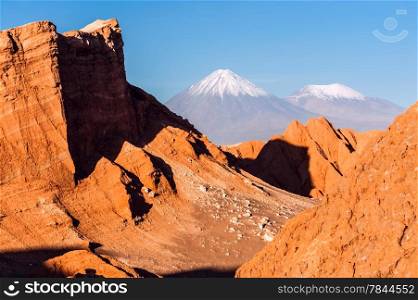 Volcanoes Volcanoes Licancabur and Juriques, Cordillera de la Sal, west of San Pedro de Atacama, Atacama desert of Chile