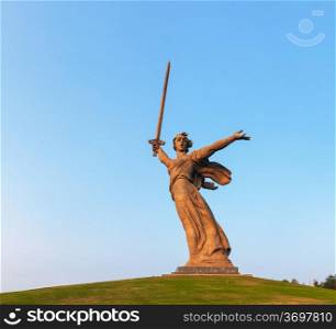 VOLGOGRAD, RUSSIA - July 10: &rsquo;The Motherland calls!&rsquo; monument on July 10, 2013 in Volgograd, Russia. The monumental memorial was constructed between 1959 and 1967, and is crowned by a huge allegorical statue of the Motherland on the top of the hill.