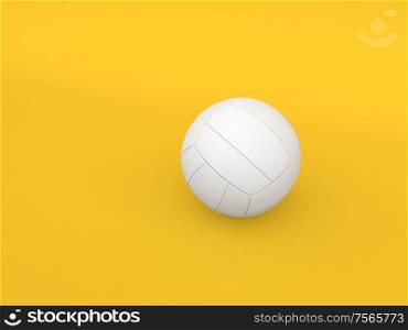 Volleyball ball on a yellow background. 3d render illustration.. Volleyball ball on a yellow background.