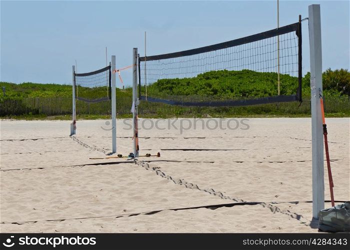 Volleyball courts on the beach