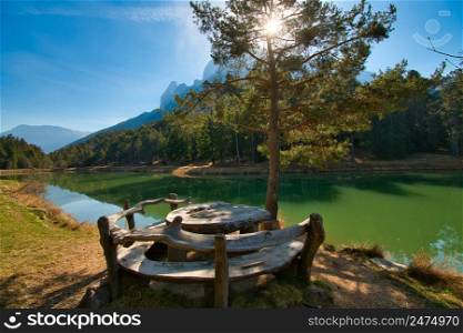 Volser Weiher, lake in the Dolomite alps in South Tyrol