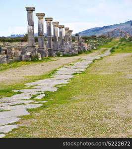 volubilis in morocco africa the old roman deteriorated monument and site