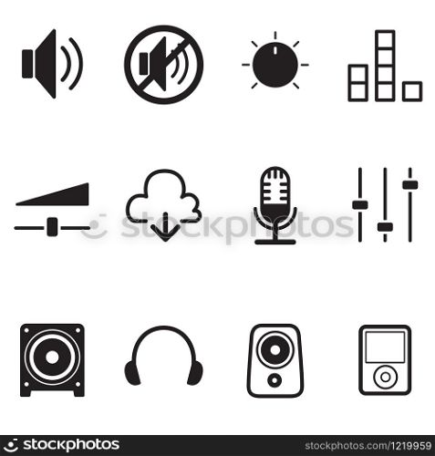 Volume controller & Speaker technology icon Vector Illustration set