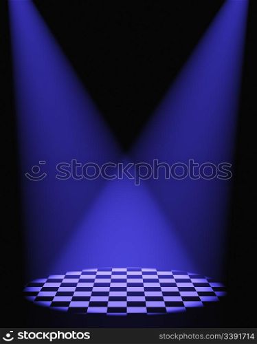 Volumetric light. Rays of light from projectors on a surface