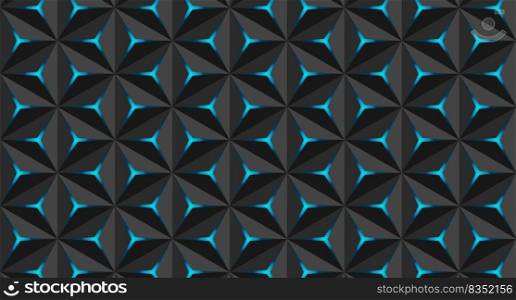 Volumetric polygonal black pattern. Vector luxury abstract black background. Repeating geometric.
