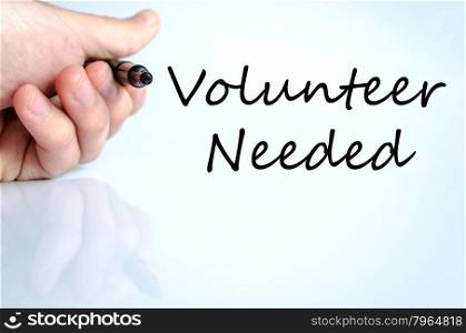 Volunteer needed text concept isolated over white background