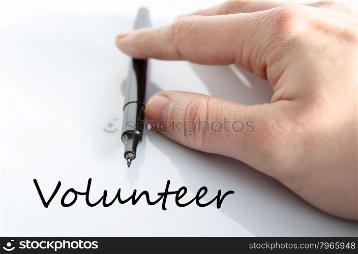 Volunteer text concept isolated over white background