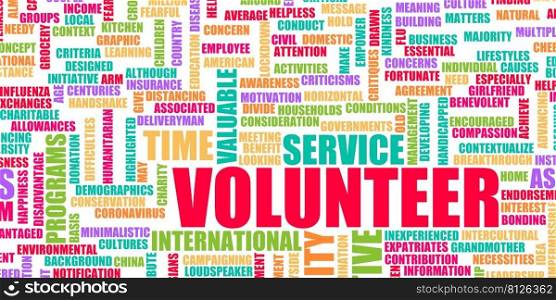 Volunteer Time and Service for Community as Concept. Volunteer