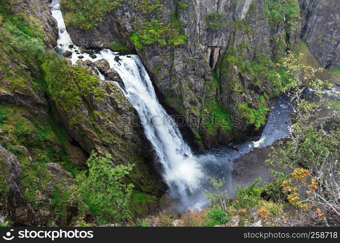 Voringsfossen Waterfall. Hordaland, Norway.