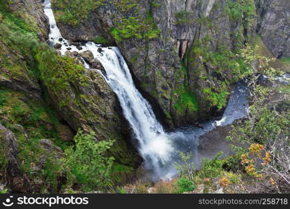 Voringsfossen Waterfall. Hordaland, Norway.