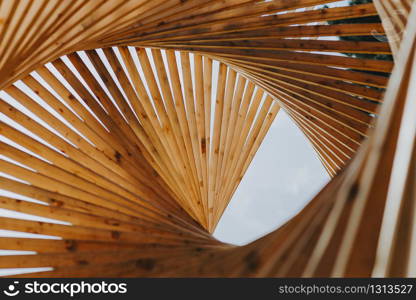 Vortex made of wooden slats