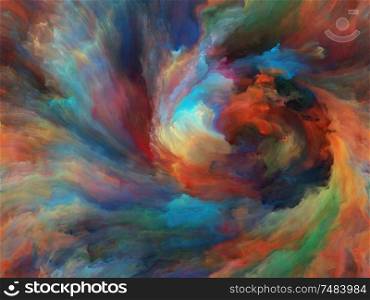 Vortex Twist and Swirl series. Abstract composition of color and movement on canvas suitable in projects related to art, creativity and imagination