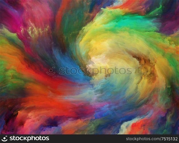 Vortex Twist and Swirl series. Arrangement of color and movement on canvas on the subject of art, creativity and imagination
