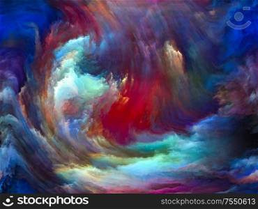 Vortex Twist and Swirl series. Backdrop of color and movement on canvas on the subject of art, creativity and imagination