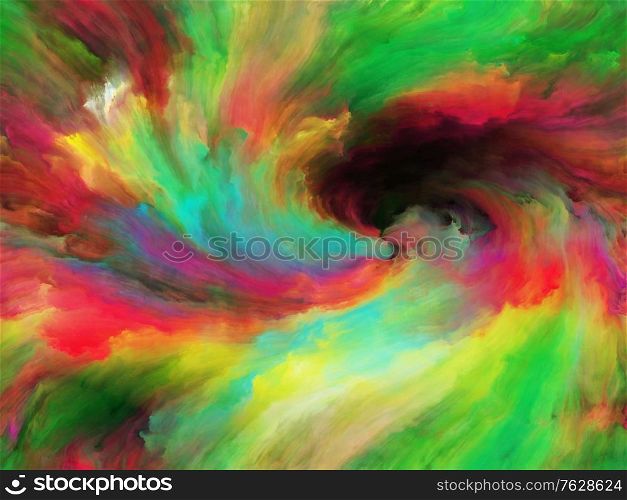 Vortex Twist and Swirl series. Background design of color and movement on canvas on the subject of art, creativity and imagination