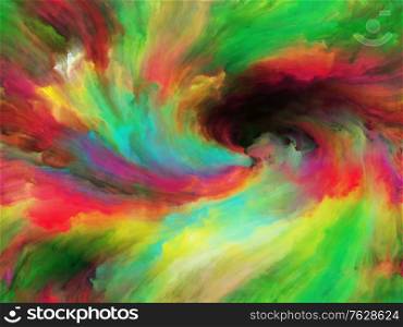 Vortex Twist and Swirl series. Background design of color and movement on canvas on the subject of art, creativity and imagination
