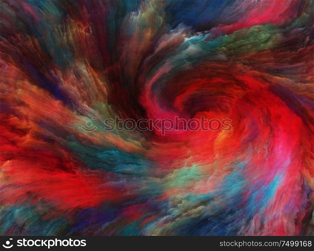 Vortex Twist and Swirl series. Interplay of color and movement on canvas on the subject of art, creativity and imagination
