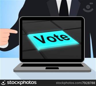 Vote Button Displaying Options Voting Or Choice