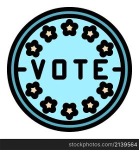 Vote stamp icon. Outline vote stamp vector icon color flat isolated. Vote stamp icon color outline vector