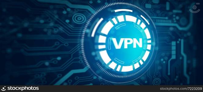 VPN network security internet privacy encryption with Technology Abstract Background. Business, Technology, Internet network Concept. 3D illustration.