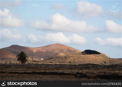 vulcanic landscape in the Timanfaya National Park on Lanzarote, Canary Islands, Spain