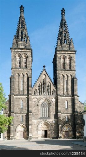 Vysehrad, Prague, Czech Republic - Facade of Capitular Church of Saint Peter and Paul