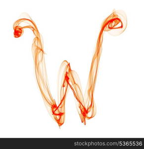 w letter made of fire