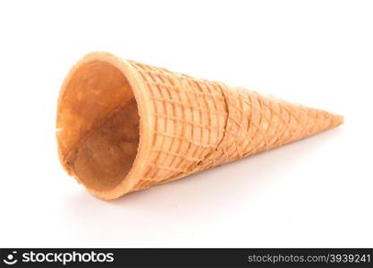 Wafer cone on white background.