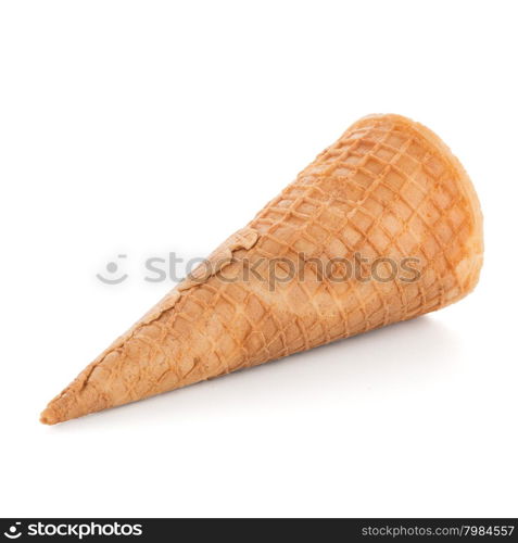 Wafer cone on white background.