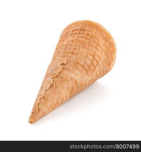 Wafer cone on white background.