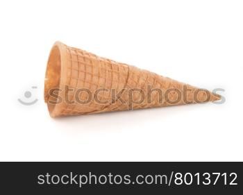 Wafer cone on white background.