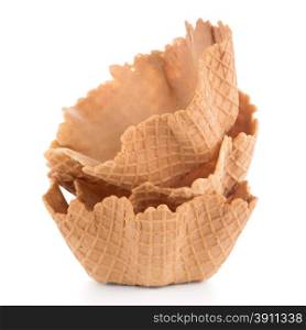 Wafer cups on white background.
