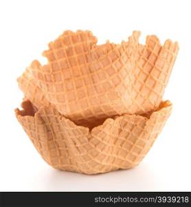 Wafer cups on white background.