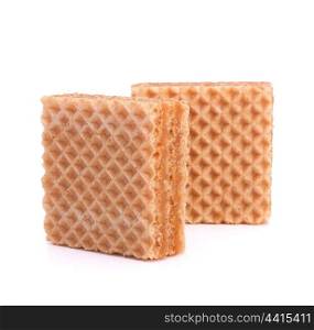 Wafers or honeycomb waffles isolated on white background