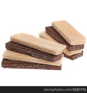 Wafers.Sweet product chocolate and vanilla wafers. Wafers. Sweet easy snack. Vanilla and chocolate