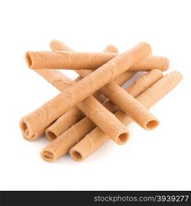 Waffer rolls isolated on a white background