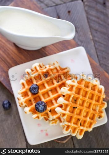 waffle with blueberry