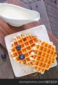 waffle with blueberry