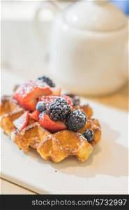 Waffles with berries