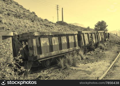 wagons abandoned coal mine