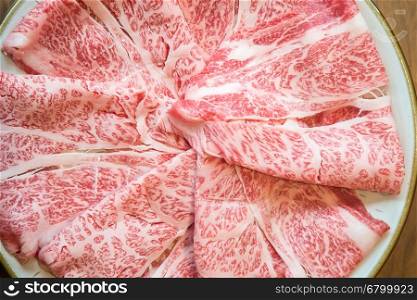 Wagyu A5 Beef meat texture for food background